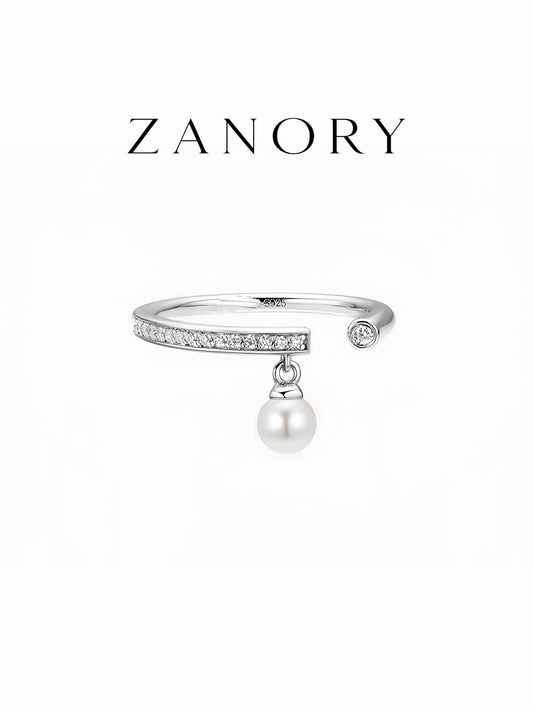 Adjustable Freshwater Pearl Open Ring (Sterling Silver)