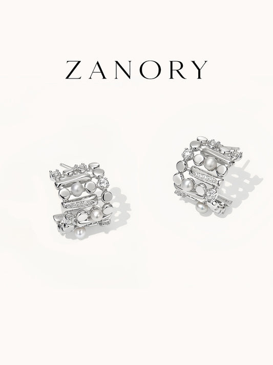 Luxe Minimal Freshwater Pearl Stud Earrings
