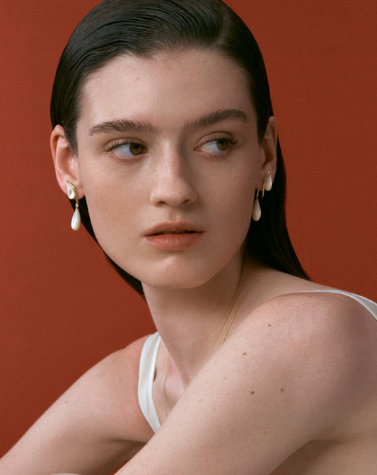 Detachable Mother-of-Pearl Drop Stud Earrings