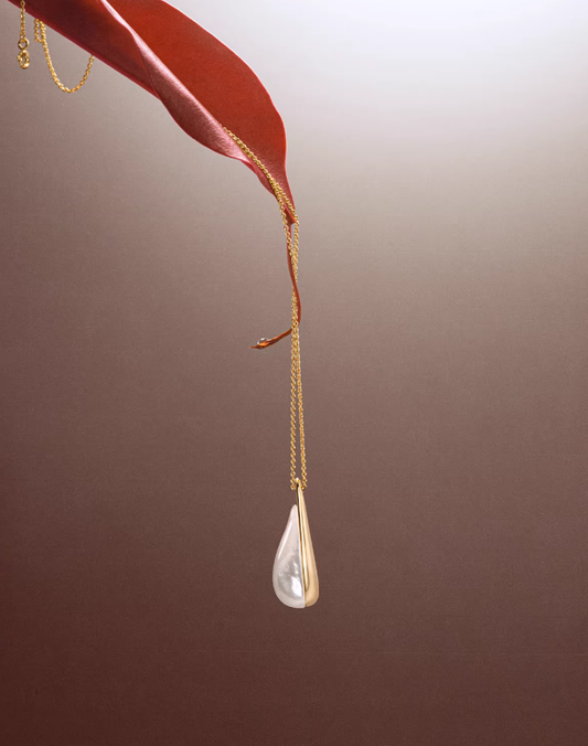 Moon Dew Mother-of-Pearl Drop Necklace