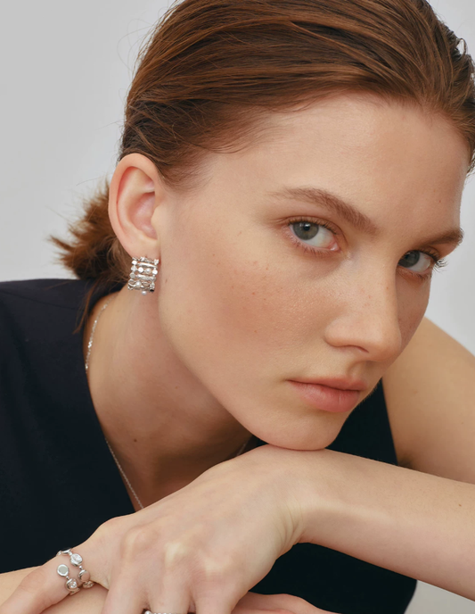 Luxe Minimal Freshwater Pearl Stud Earrings