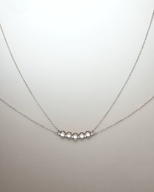 Crystal Dew Double Layer Pendant Necklace