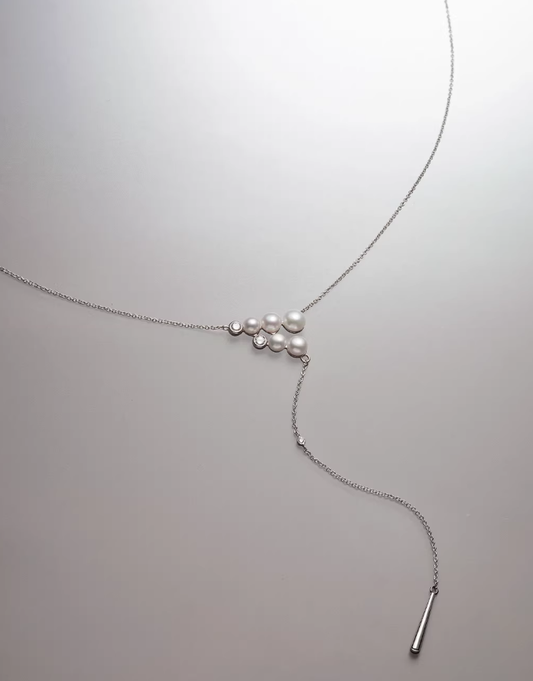 Asymmetric Freshwater Pearl Long Sweater Chain