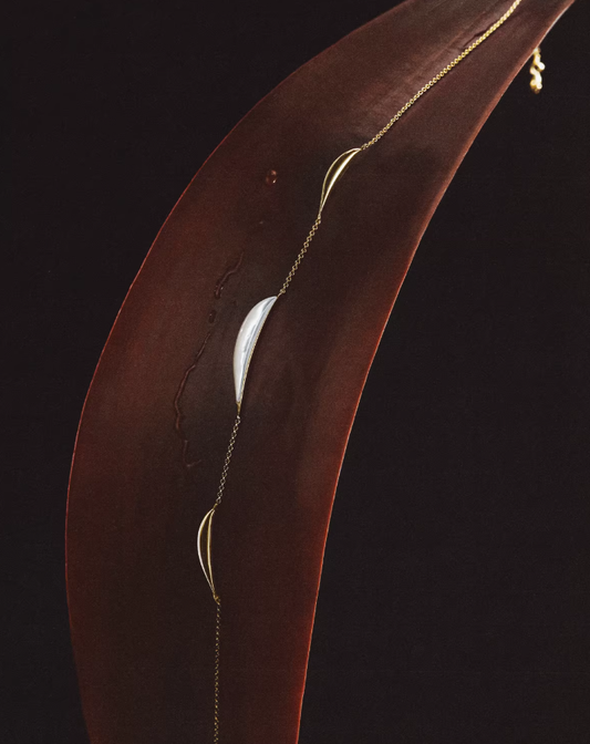 Golden Tear Mother-of-Pearl Collar Necklace