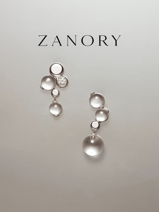 Frozen Aura White Crystal Stud Earrings