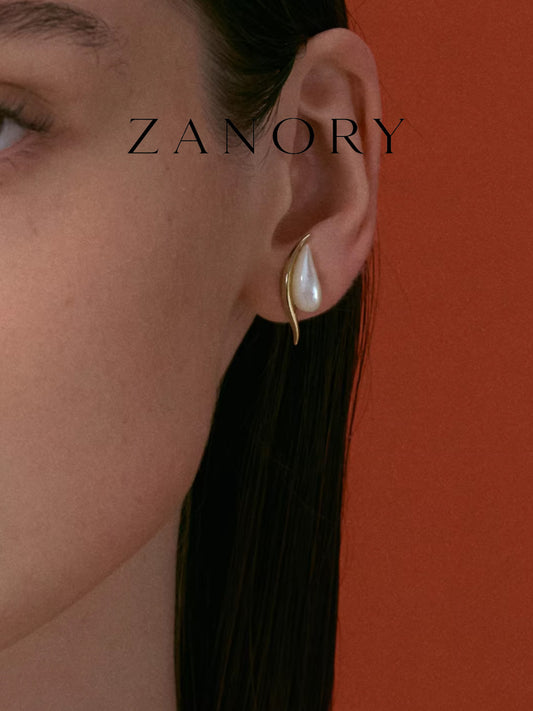 Detachable Mother-of-Pearl Drop Stud Earrings