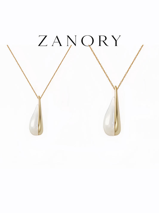 Moon Dew Mother-of-Pearl Drop Necklace