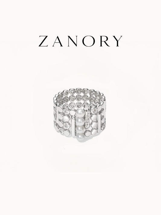 Classic Adjustable Pearl Band Ring